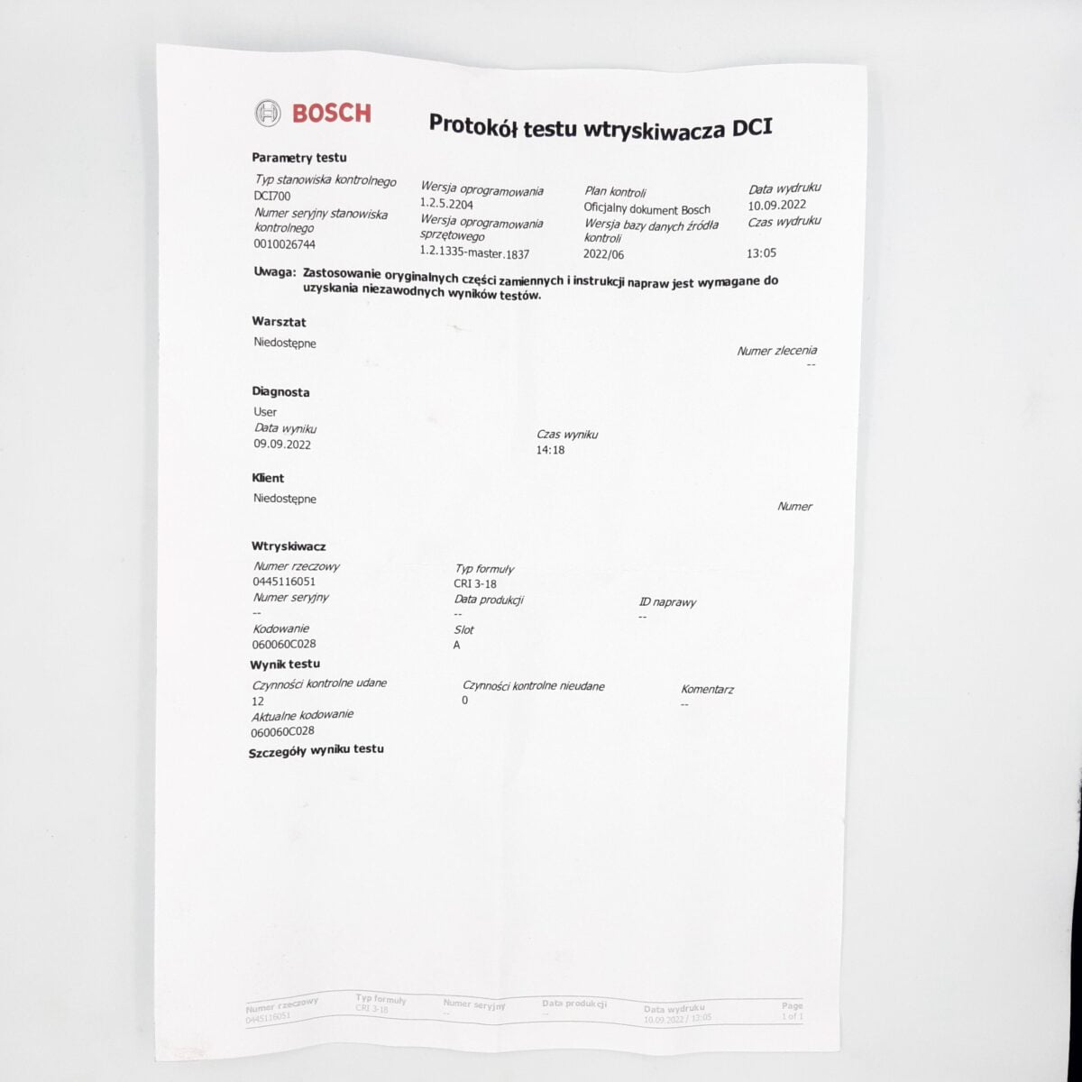 Remanufactured injector 0445116051, CH2Q-9K546-AA CITROEN
