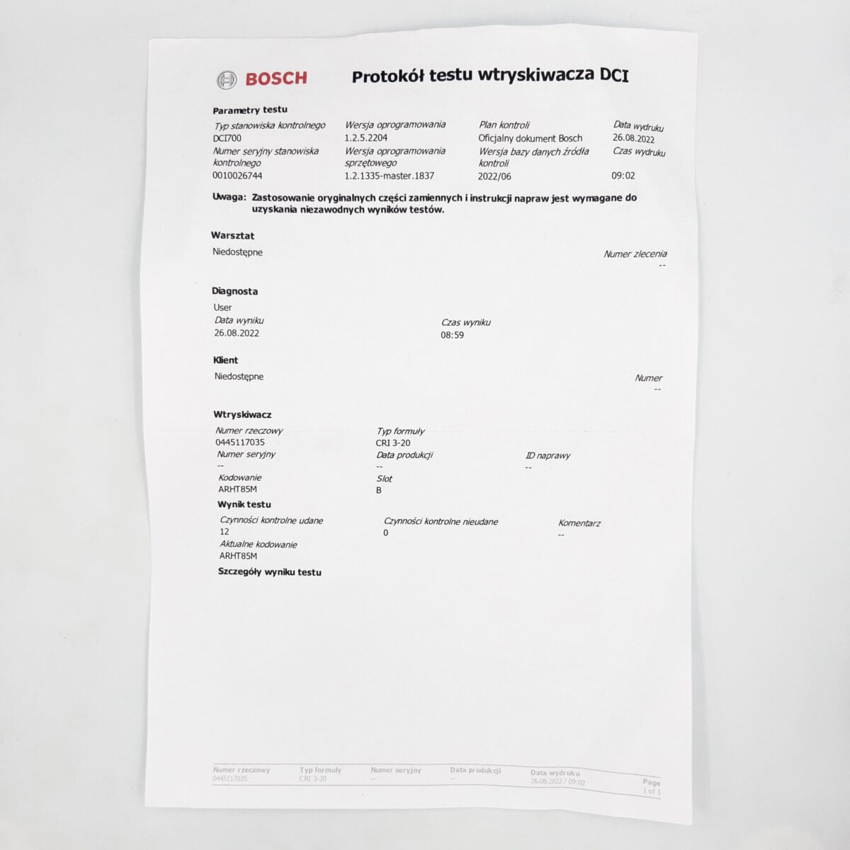 Remanufactured injector 0445117035, A6510702987 MERCEDES