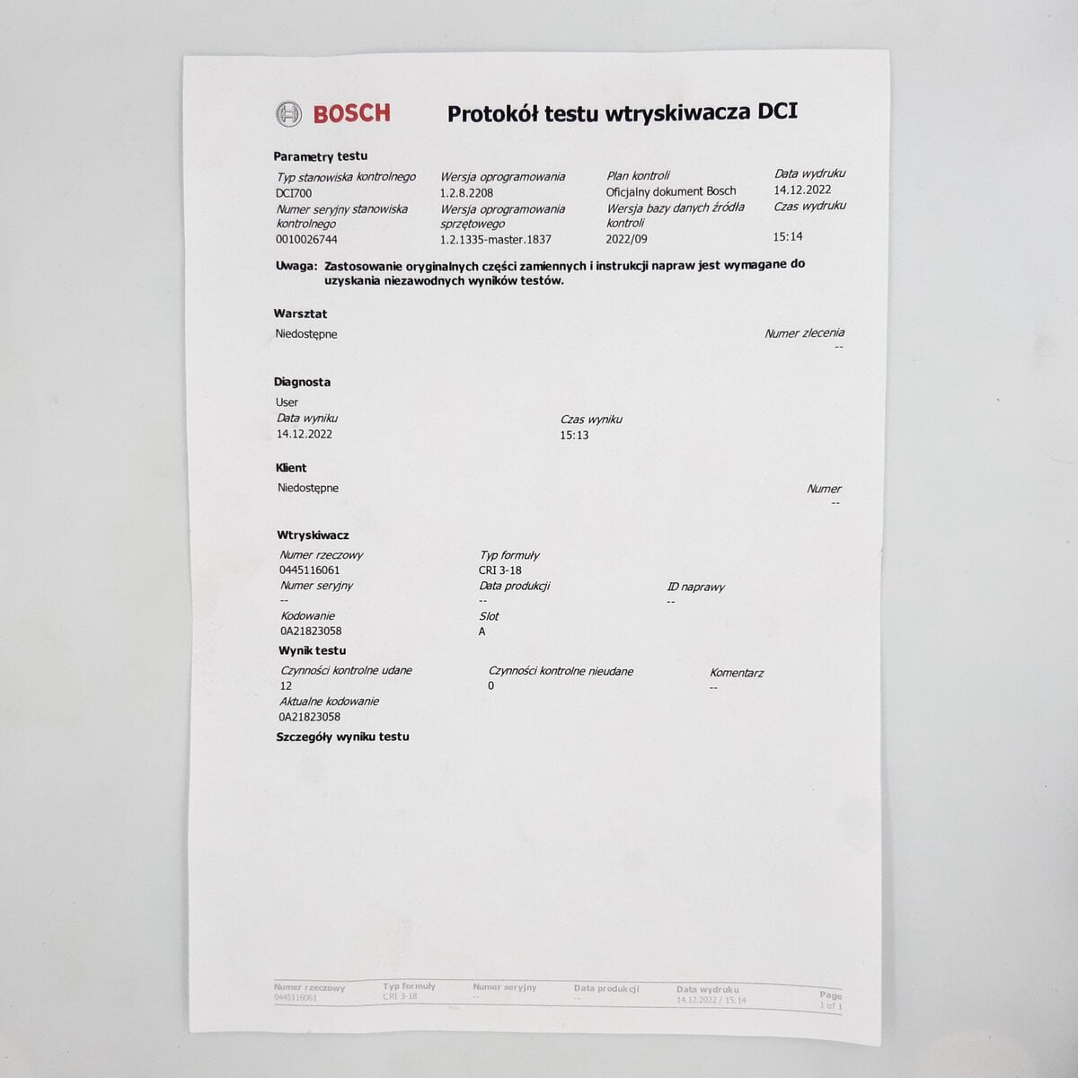 Remanufactured injector 0445116061, FW939K546AA LAND ROVER RANGE ROVER