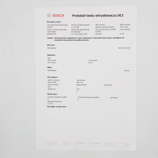 Regeneowany injector 0445110430, 35062008F JEEP