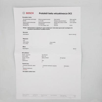 Remanufactured injector 0445110895, 166003281R RENAULT NISSAN