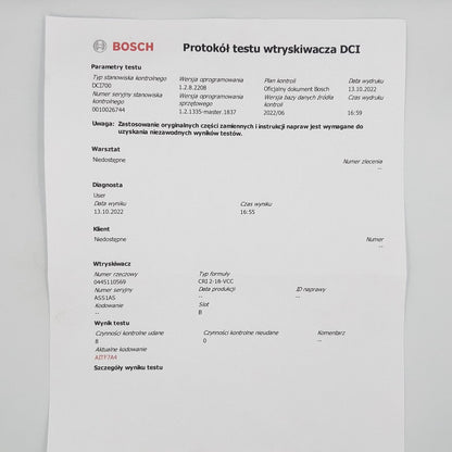 Remanufactured injector 0445110569, 166000804R RENAULT